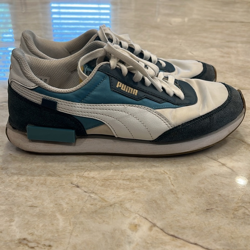 Puma Future Rider Trainers | Men’s 8‎ | White, Teal, Grey (Rare Color Combo)
